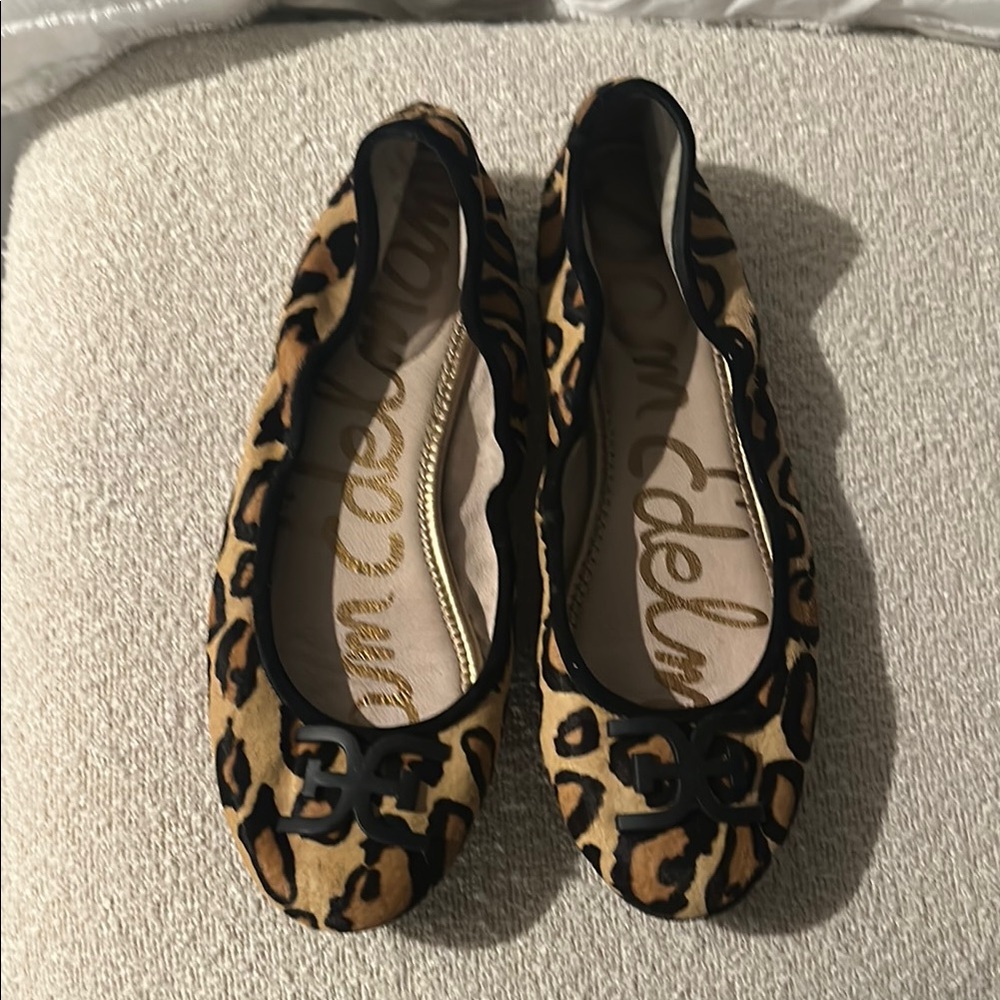 Sam Edelman Brown and Black Leopard Print Flats